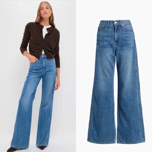 VERONICA BEARD Taylor High-Rise Wide Leg Jeans in French  Kiss Size 29